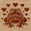 Toad with Hearts Vector Art A digital illustration of a toad featuring love hearts, suitable for vector art projects.