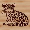 A wild big cat sitting on the ground, illustrated in vector format.