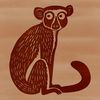 Close-up illustration of a wild animal, specifically a lemur, created as a vector design.