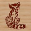 Lemur Cartoon Character Vector A small to medium-sized primate with a long tail and large eyes.