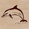 Underwater Animal Vector Art A stylized illustration of a dolphin in the ocean, suitable for digital design projects.