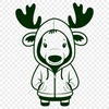 Vector Moose Silhouette A large wild animal with distinctive antlers, depicted in a clean vector design.