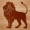 A majestic standing lion, a big cat found in savannas and grasslands, depicted as vector art.