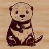 An illustration of a river otter in a natural habitat, suitable for use as clip art.