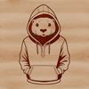 A digital illustration of a wild otter in a natural setting, suitable for vector art designs.