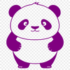 An SVG vector graphic of a panda animal with simple outline and bold lines.