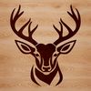 An isolated graphic representation of a deer's face with realistic textures.