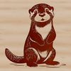 A digital illustration of a wild otter in motion.