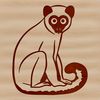 Wildlife Illustration Vector File A lemur sitting on a tree branch, rendered as a vector graphic.