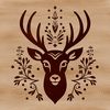A digital illustration of a deer's head, suitable for vector graphics and cutting machine designs.