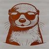 A stylized illustration of a wild animal, an otter, wearing sunglasses in a digital vector format.