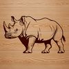 Wild Rhino Graphic Element Wild safari rhinoceros graphic design element.