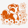 Beautiful Skunk Illustration A stylized vector image of a wild animal, specifically a skunk.