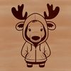 Wild Forest Icon SVG A large, antlered wild animal with a distinctive hoody-shaped body.