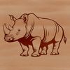 A vector graphic representation of a wild rhino animal.