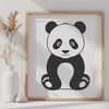 Wild Panda Illustration in Outline Style A digital illustration of a wild panda in a simple outline style.