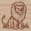 Beautiful Big Cat Sitting Image A sitting lion with a regal expression, suitable for vector graphics and designs.