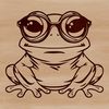 Cartoon Toad with Spectacles A cartoon toad wearing glasses, depicted in a simple vector style.