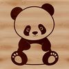 Giant Black and White Panda Illustration A black-and-white illustration of a giant panda in a natural habitat, suitable for vector art designs.