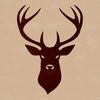 An isolated vector graphic representation of a deer's facial features in profile.