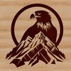 A majestic bird of prey perched on a branch, depicted in vector art.