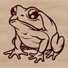 A digital illustration of a toad, a type of amphibian animal.