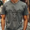 Majestic Moose in a Fedora An illustration of a majestic wild moose wearing a hat, suitable for various digital uses.