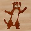 A detailed illustration of a wild animal otter in a naturalistic setting.