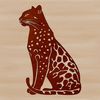 A sitting ocelot, a medium-sized wild cat native to the Americas.