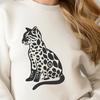 A sitting ocelot wild animal illustration in vector format.