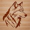 Free Wolf Head Vector Image An SVG representation of a wild animal, featuring a wolf's face in high detail.