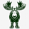 Large Antlered Animal Vector Graphic Design A vector graphic representation of a large North American mammal with distinctive antlers.