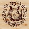 Wild Rhino Illustration A detailed illustration of a rhinoceros animal for commercial or personal use.