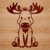 Large Wild Animal SVG Illustration Vector illustration of a large wild animal, specifically a moose, suitable for cutting machine designs or stencils.