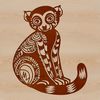 Primate Portrait A stylized illustration of a lemur in a vector format.