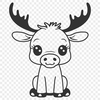 Wildlife Clip Art SVG A large wild animal with antlers and a distinctive set of horns, suitable as clip art for various projects.