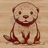 A detailed illustration of a wild otter in a naturalistic pose.