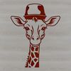 Cute Cartoon Giraffe Silhouette A cartoon giraffe illustration with a hat on its head.