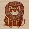 Vector Wild Cat Portrait A sitting lion with a large mane, depicted as a vector graphic.