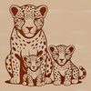 Pantherinae Family Portrait Illustration of a jaguar, a large feline animal from the Pantherinae family.