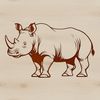 Free Safari Animal Clipart A rhino standing in a natural habitat, ready to be used as clip art or vector design.