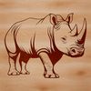 An SVG graphic of a rhino animal, perfect for crafting and DIY enthusiasts using software like Procreate or Illustrator.