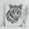 A wild big cat with a distinctive head shape, characterized by its large ears and eyes.