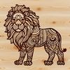 Wild Savannah King A majestic standing lion, an iconic big cat commonly found in the wild.