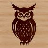 A realistic illustration of a perched owl, rendered in vector format for easy editing and customization.