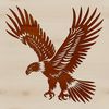 Majestic Winged Creature A detailed illustration of a bird in flight, with outstretched wings and sharp talons.