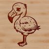 Pink Waterbird Illustration A large pink bird with a distinctive beak, standing in shallow water.