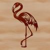 Beautiful Bird Standing Still A single flamingo standing in shallow water with one leg bent.
