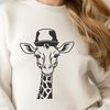 Vector Giraffe Face with Hat Illustration Close-up illustration of a giraffe's face with a hat, suitable for vector design projects.