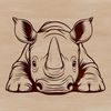 An African savannah-dwelling mammal peeking out from behind a tree, depicted in vector format.